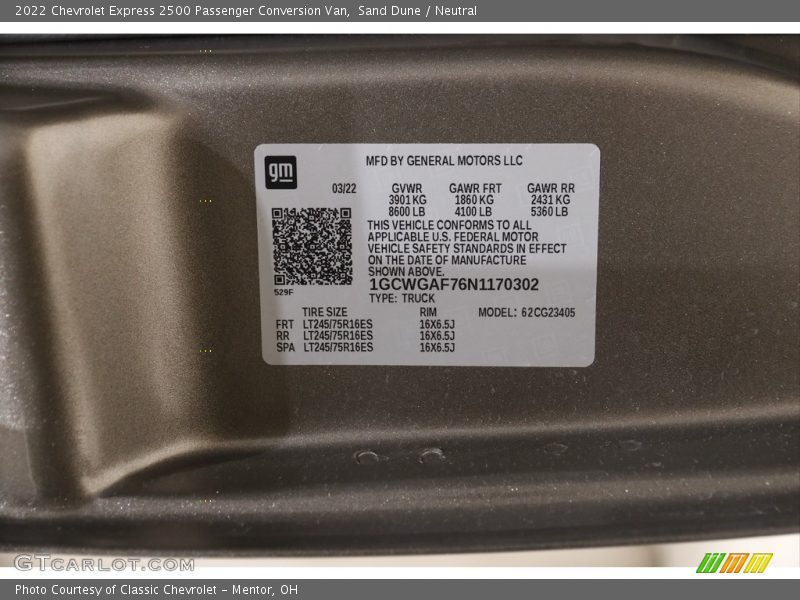 Sand Dune / Neutral 2022 Chevrolet Express 2500 Passenger Conversion Van