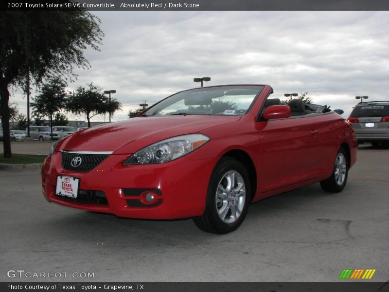 Absolutely Red / Dark Stone 2007 Toyota Solara SE V6 Convertible