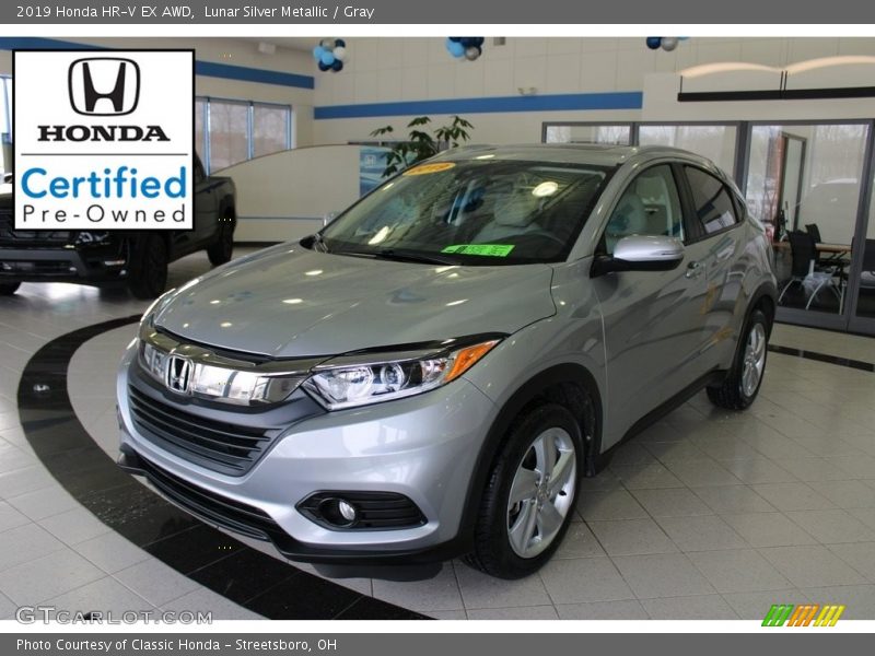 Lunar Silver Metallic / Gray 2019 Honda HR-V EX AWD