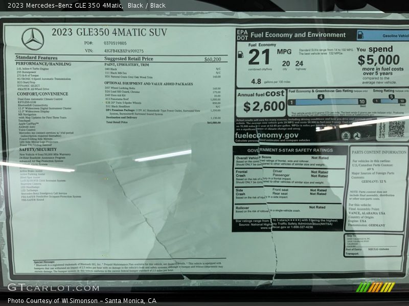 Black / Black 2023 Mercedes-Benz GLE 350 4Matic