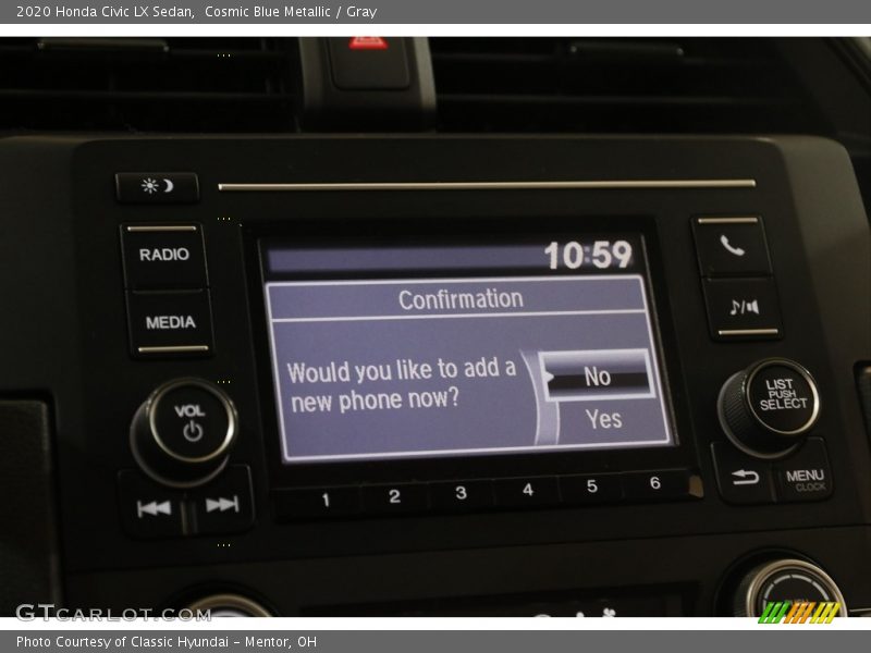 Cosmic Blue Metallic / Gray 2020 Honda Civic LX Sedan