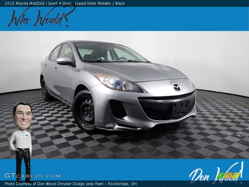 Liquid Silver Metallic / Black 2013 Mazda MAZDA3 i Sport 4 Door