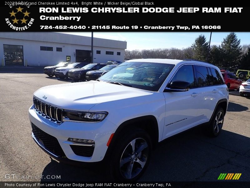 Bright White / Wicker Beige/Global Black 2023 Jeep Grand Cherokee Limited 4x4