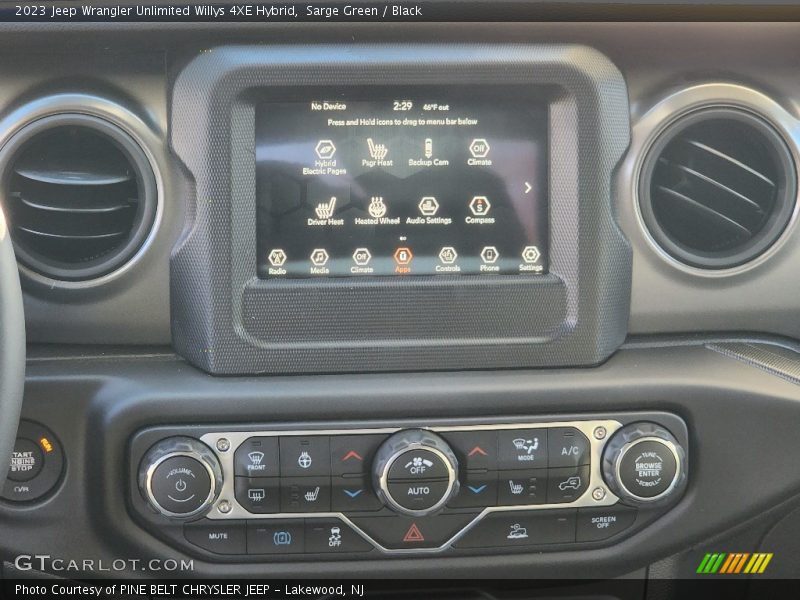 Controls of 2023 Wrangler Unlimited Willys 4XE Hybrid