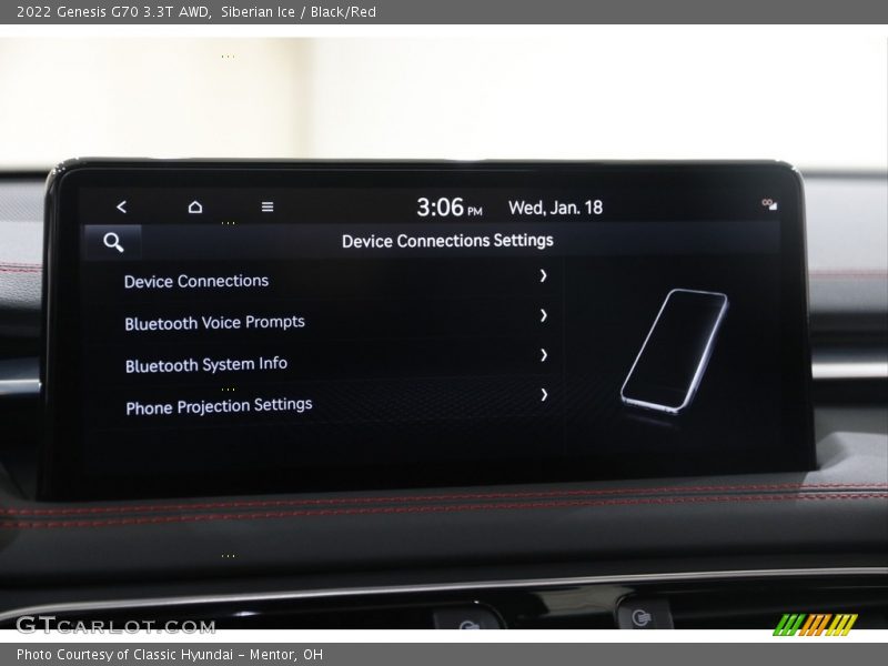 Controls of 2022 G70 3.3T AWD