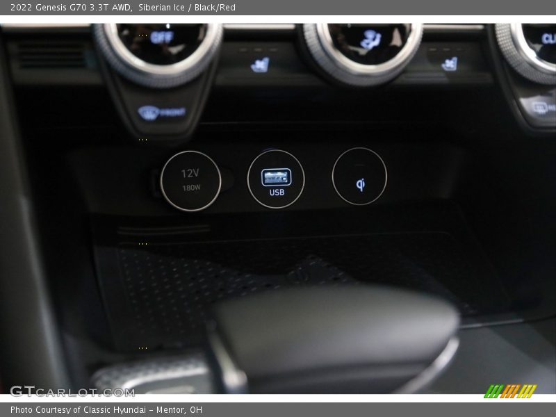 Siberian Ice / Black/Red 2022 Genesis G70 3.3T AWD