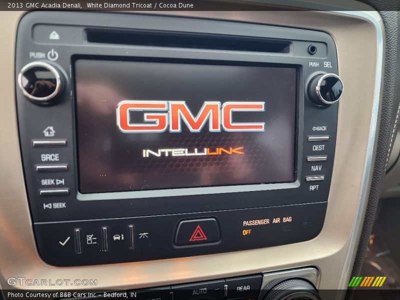 White Diamond Tricoat / Cocoa Dune 2013 GMC Acadia Denali
