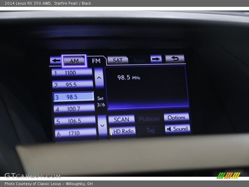 Starfire Pearl / Black 2014 Lexus RX 350 AWD