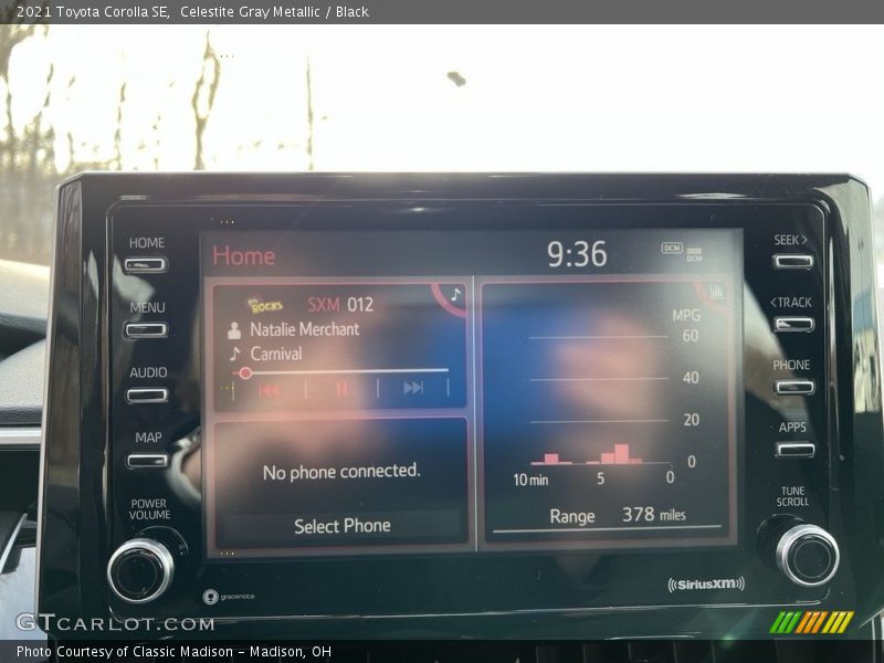 Controls of 2021 Corolla SE