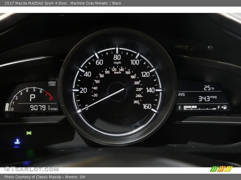 Machine Gray Metallic / Black 2017 Mazda MAZDA3 Sport 4 Door