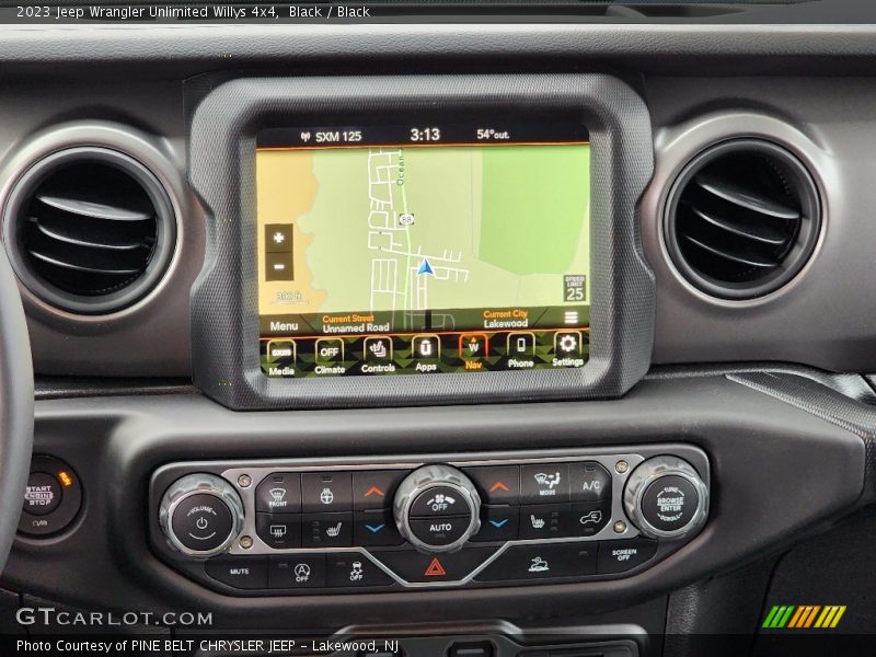 Navigation of 2023 Wrangler Unlimited Willys 4x4