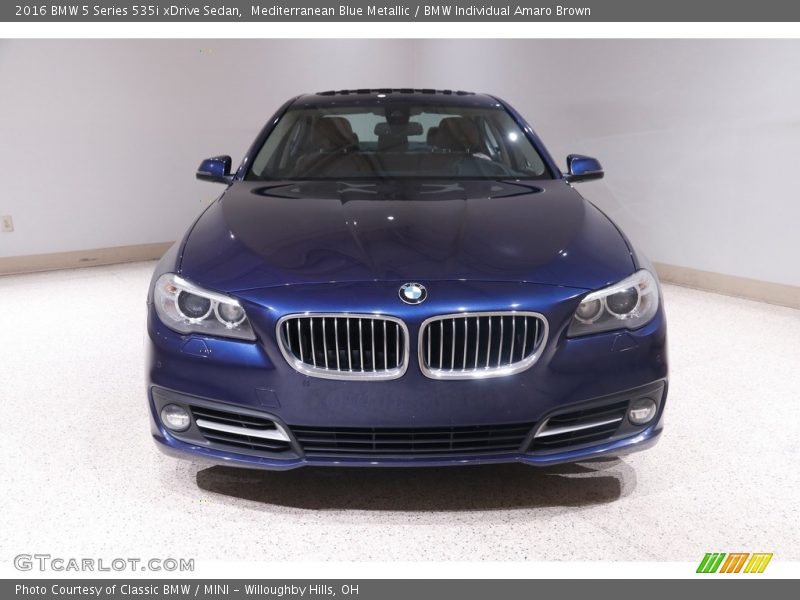 Mediterranean Blue Metallic / BMW Individual Amaro Brown 2016 BMW 5 Series 535i xDrive Sedan