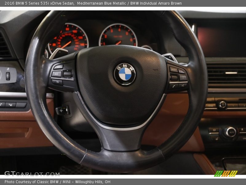 Mediterranean Blue Metallic / BMW Individual Amaro Brown 2016 BMW 5 Series 535i xDrive Sedan