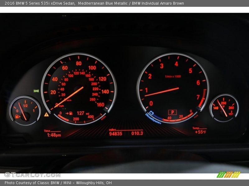 Mediterranean Blue Metallic / BMW Individual Amaro Brown 2016 BMW 5 Series 535i xDrive Sedan