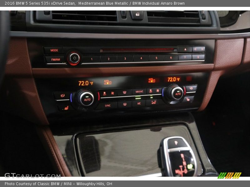 Mediterranean Blue Metallic / BMW Individual Amaro Brown 2016 BMW 5 Series 535i xDrive Sedan