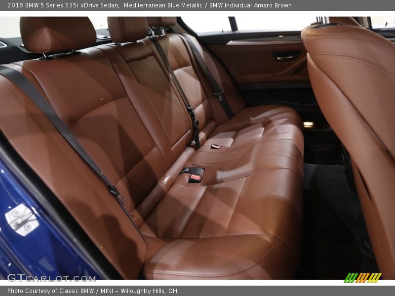 Mediterranean Blue Metallic / BMW Individual Amaro Brown 2016 BMW 5 Series 535i xDrive Sedan