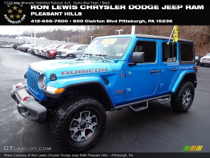Hydro Blue Pearl / Black 2022 Jeep Wrangler Unlimited Rubicon 4x4