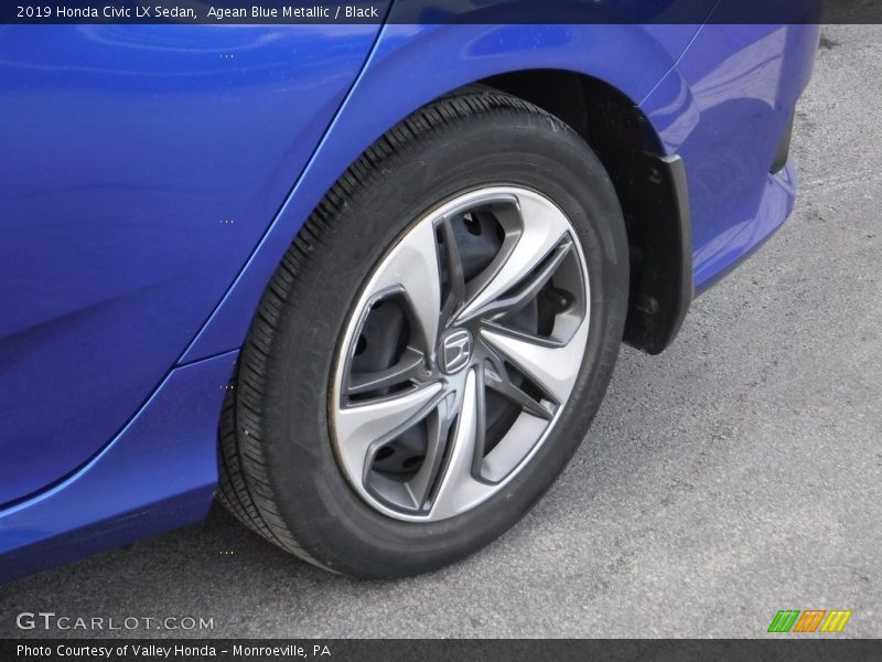 Agean Blue Metallic / Black 2019 Honda Civic LX Sedan