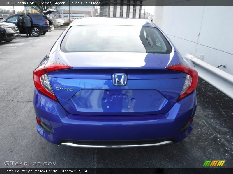 Agean Blue Metallic / Black 2019 Honda Civic LX Sedan