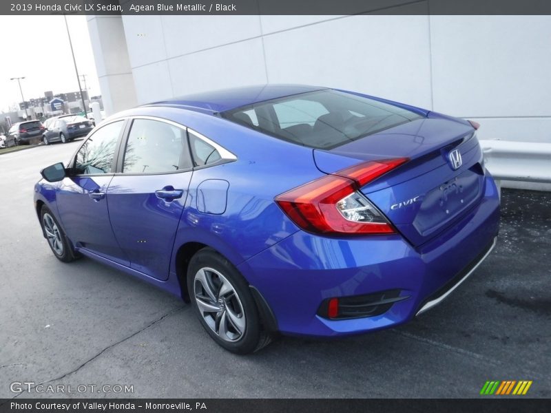 Agean Blue Metallic / Black 2019 Honda Civic LX Sedan