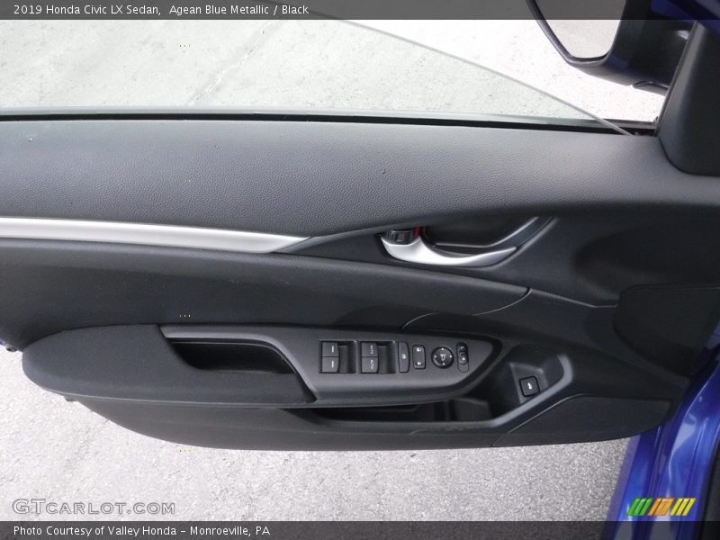 Agean Blue Metallic / Black 2019 Honda Civic LX Sedan