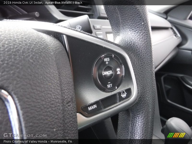 Agean Blue Metallic / Black 2019 Honda Civic LX Sedan