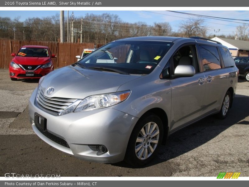 Silver Sky Metallic / Ash 2016 Toyota Sienna LE AWD