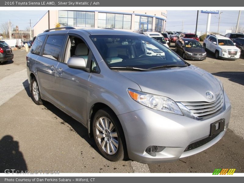 Silver Sky Metallic / Ash 2016 Toyota Sienna LE AWD