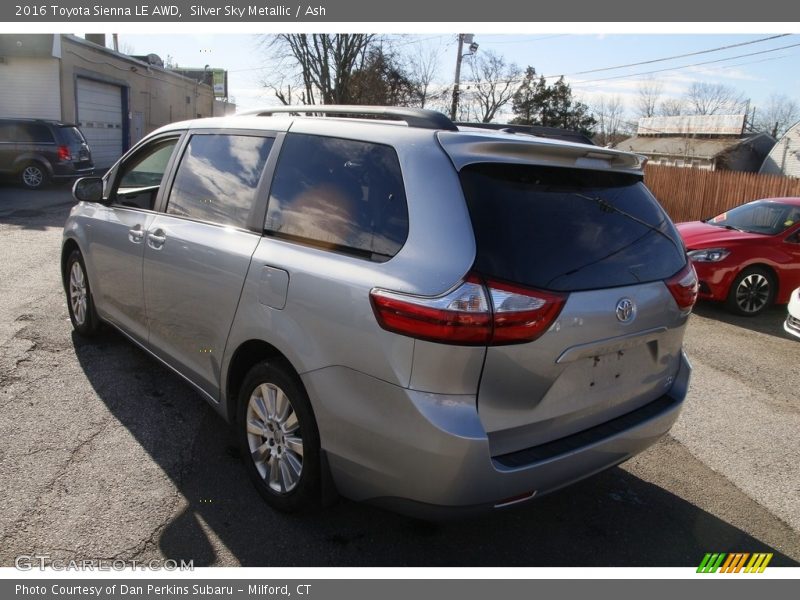 Silver Sky Metallic / Ash 2016 Toyota Sienna LE AWD