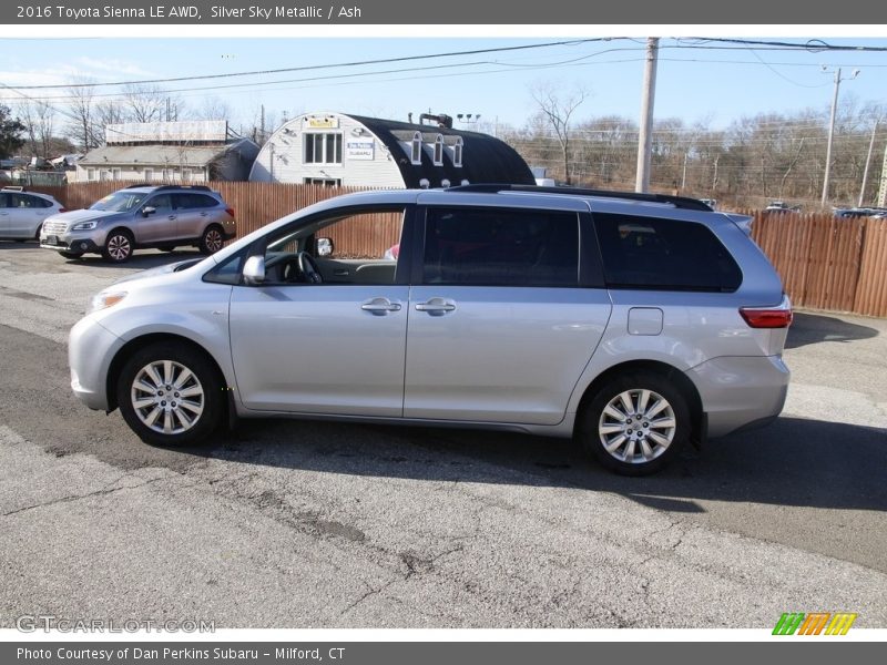 Silver Sky Metallic / Ash 2016 Toyota Sienna LE AWD