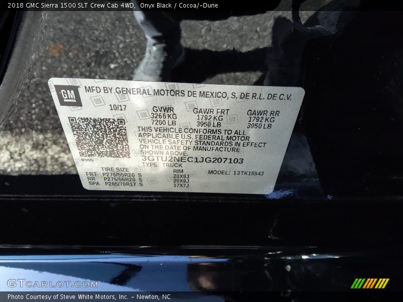 Onyx Black / Cocoa/­Dune 2018 GMC Sierra 1500 SLT Crew Cab 4WD