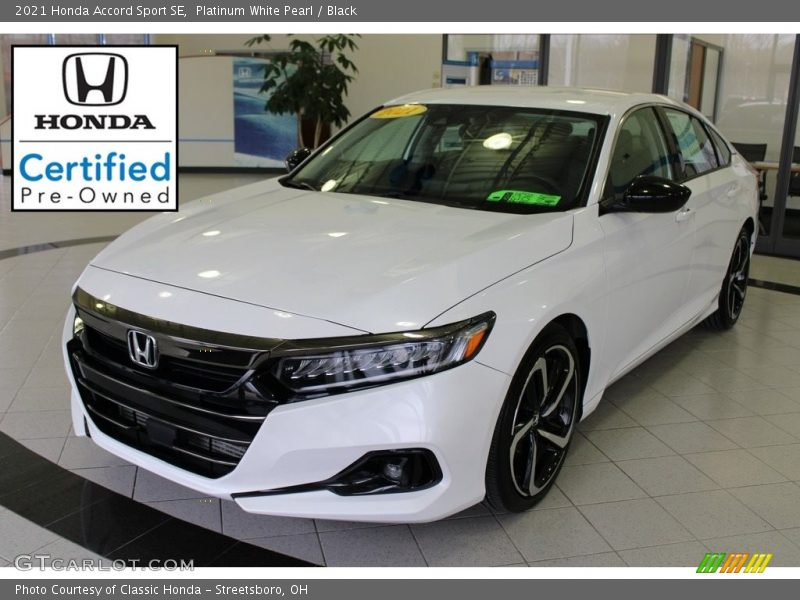 Platinum White Pearl / Black 2021 Honda Accord Sport SE