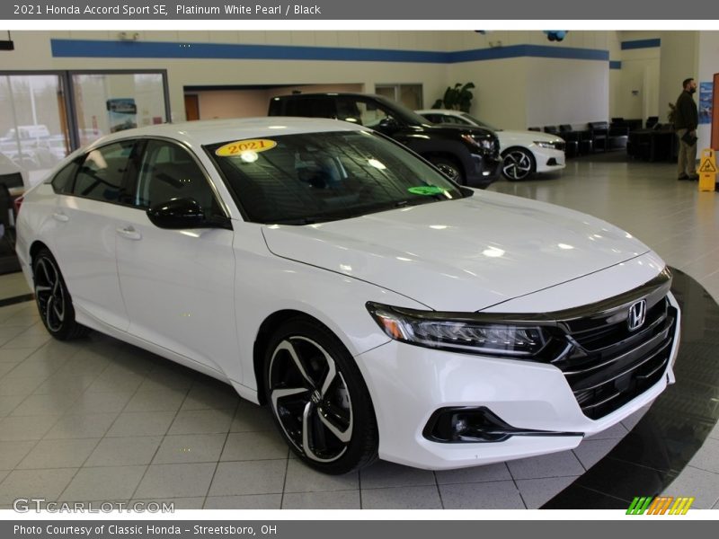 Platinum White Pearl / Black 2021 Honda Accord Sport SE