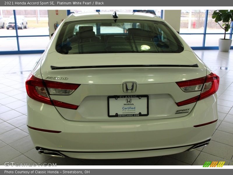 Platinum White Pearl / Black 2021 Honda Accord Sport SE