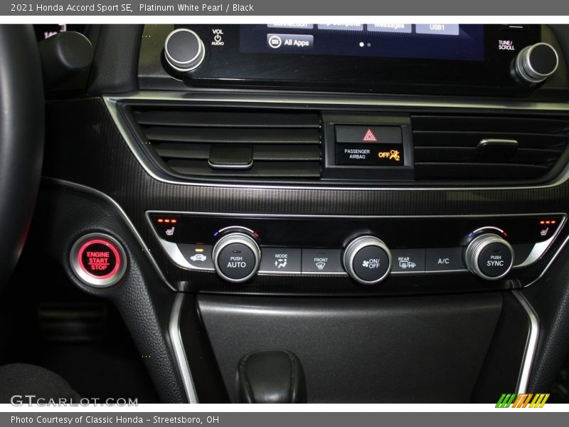 Platinum White Pearl / Black 2021 Honda Accord Sport SE