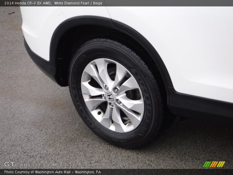 White Diamond Pearl / Beige 2014 Honda CR-V EX AWD