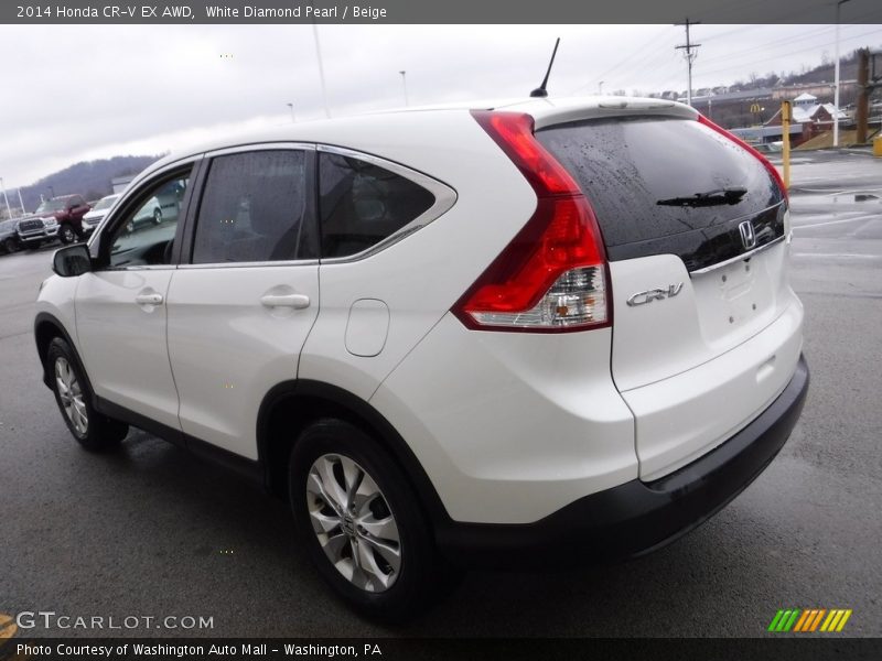 White Diamond Pearl / Beige 2014 Honda CR-V EX AWD