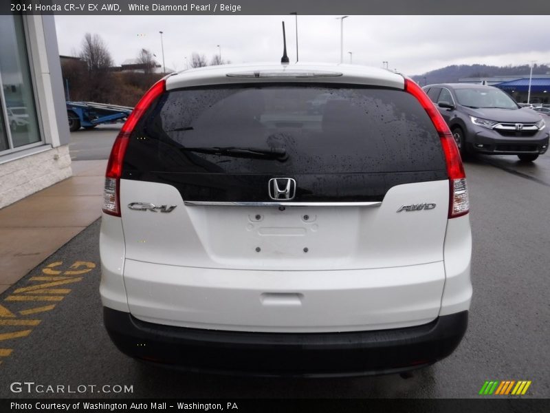 White Diamond Pearl / Beige 2014 Honda CR-V EX AWD