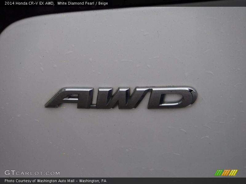 White Diamond Pearl / Beige 2014 Honda CR-V EX AWD