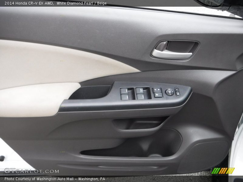 White Diamond Pearl / Beige 2014 Honda CR-V EX AWD