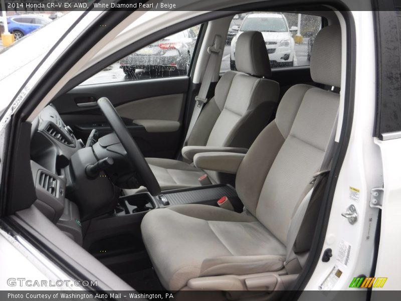 White Diamond Pearl / Beige 2014 Honda CR-V EX AWD