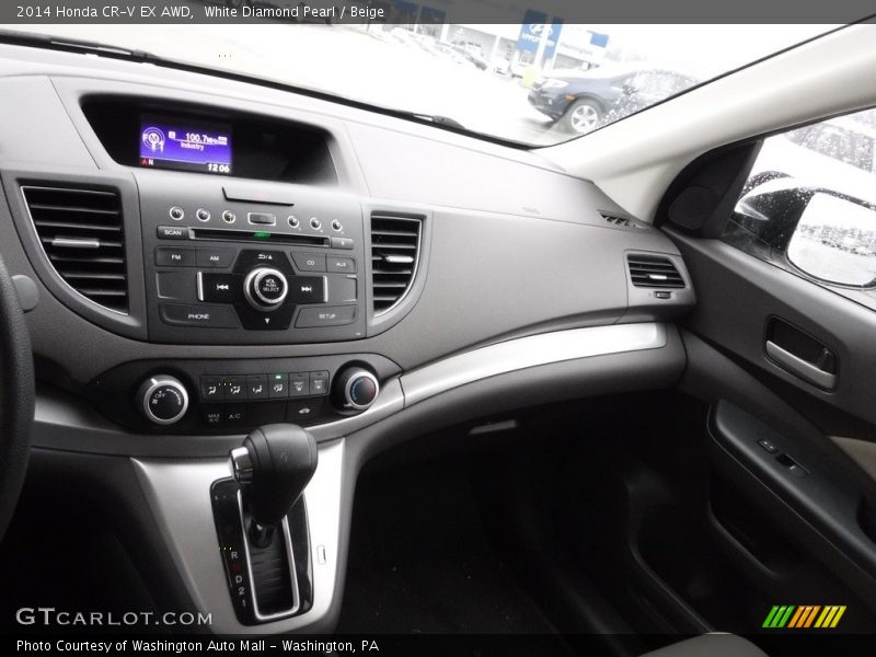 White Diamond Pearl / Beige 2014 Honda CR-V EX AWD