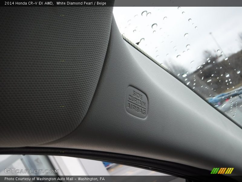 White Diamond Pearl / Beige 2014 Honda CR-V EX AWD