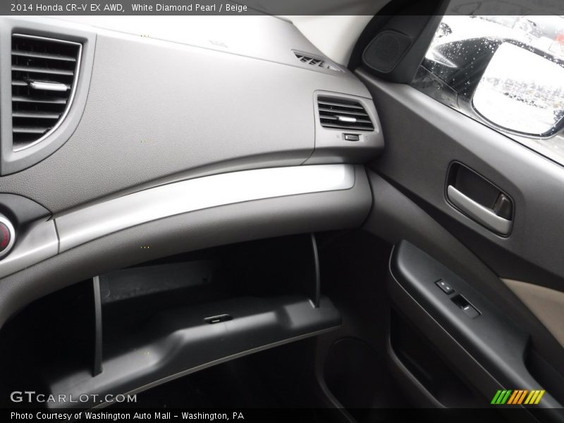 White Diamond Pearl / Beige 2014 Honda CR-V EX AWD