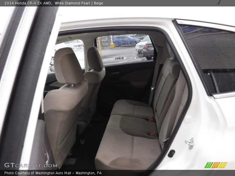 White Diamond Pearl / Beige 2014 Honda CR-V EX AWD