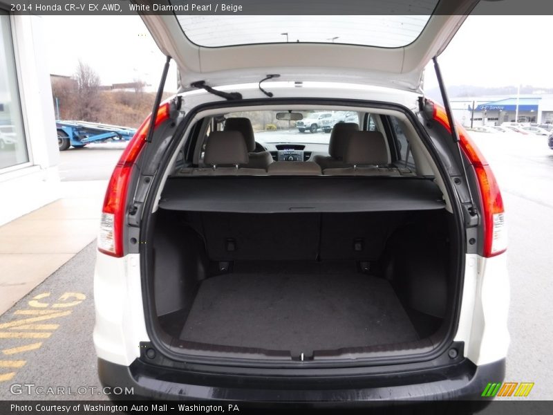 White Diamond Pearl / Beige 2014 Honda CR-V EX AWD