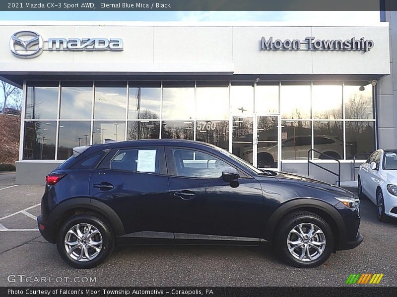 Eternal Blue Mica / Black 2021 Mazda CX-3 Sport AWD