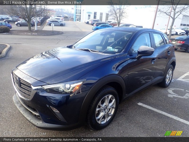 Eternal Blue Mica / Black 2021 Mazda CX-3 Sport AWD