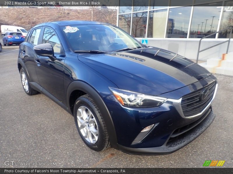 Eternal Blue Mica / Black 2021 Mazda CX-3 Sport AWD