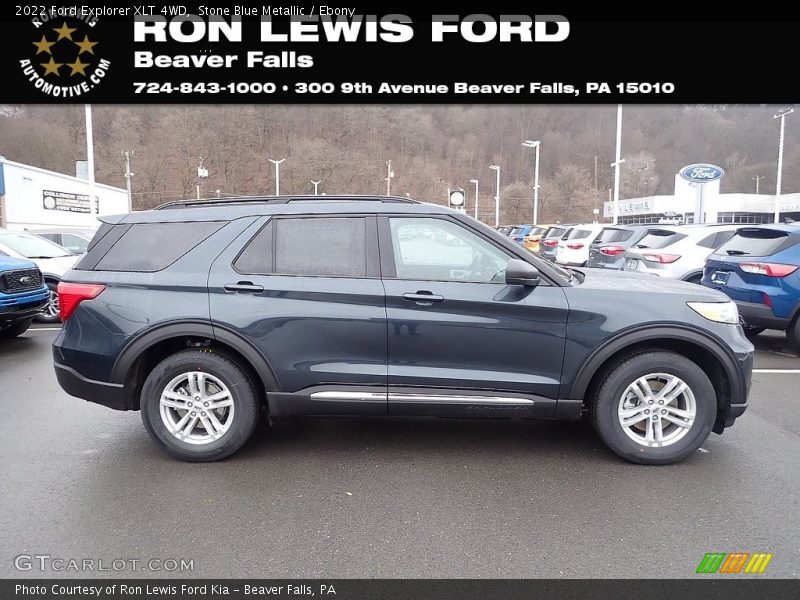 Stone Blue Metallic / Ebony 2022 Ford Explorer XLT 4WD